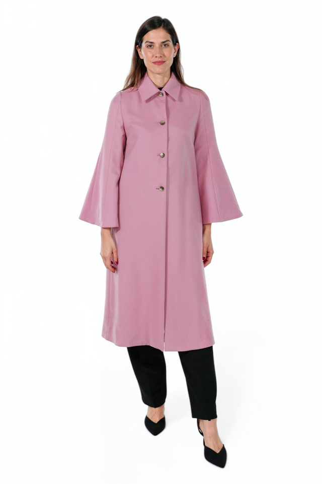 Valentino Pink Cape Sleeve Long Coat