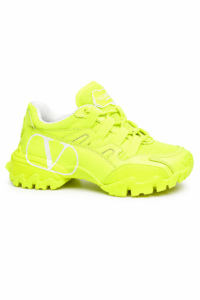Valentino Garavani VLogo Chunky Sneakers in Neon Yellow