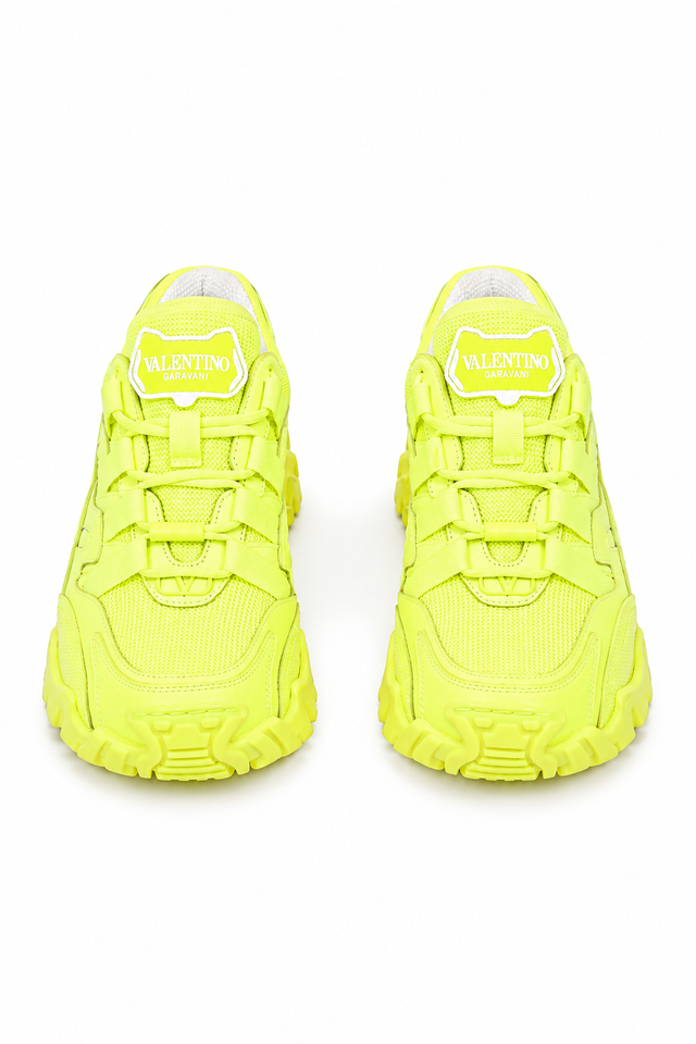 Valentino Garavani VLogo Chunky Sneakers in Neon Yellow