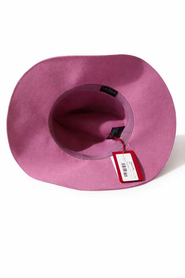 Valentino Garavani Pink Wool Felt Wide-Brim Hat