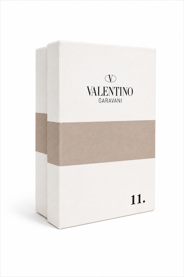 Valentino Garavani Rockstud Untitled Leather Sneakers with Metallic Band