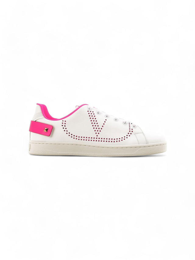 Valentino Garavani Back-Net Pink Heel Tab Sneakers