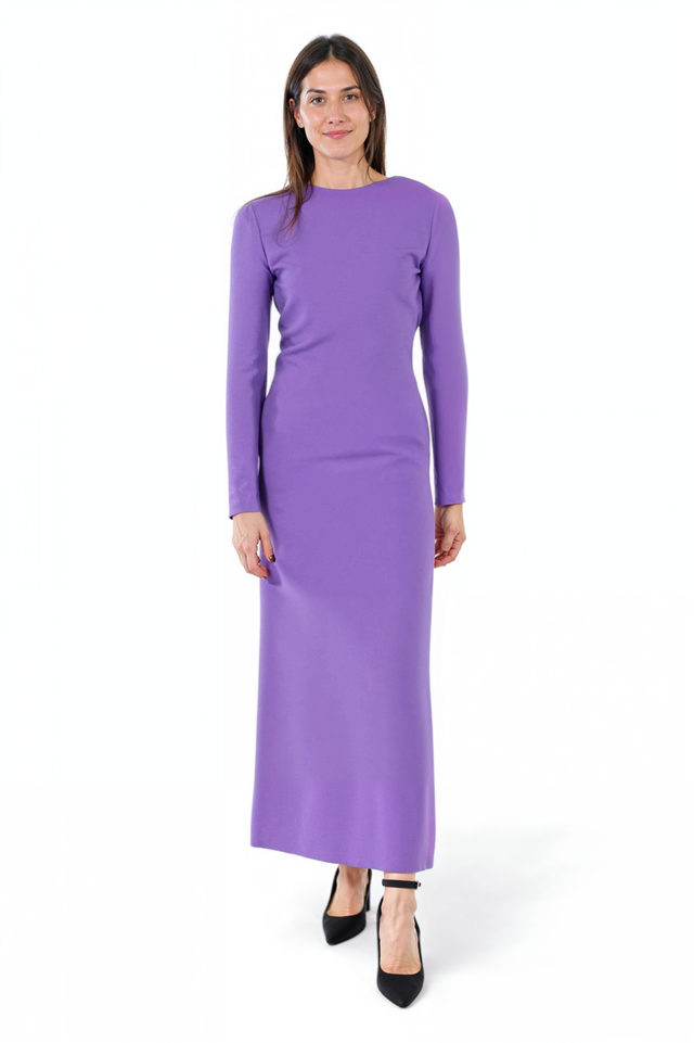 Valentino Long Sleeve Lilac Maxi Dress