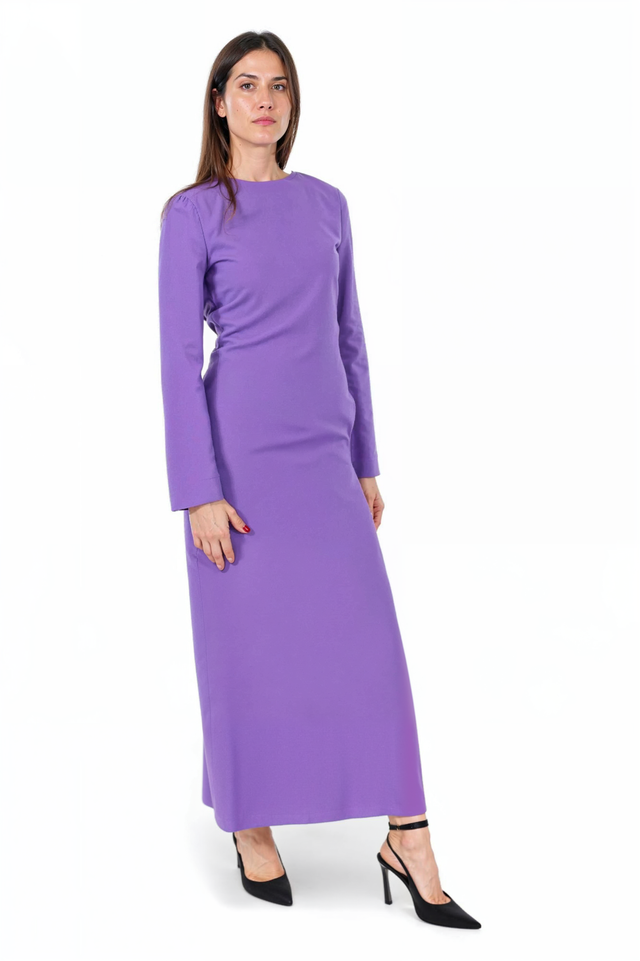 Valentino Long Sleeve Lilac Maxi Dress