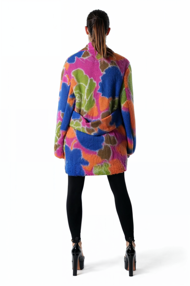 Valentino Multicolor Oversized Wool Coat