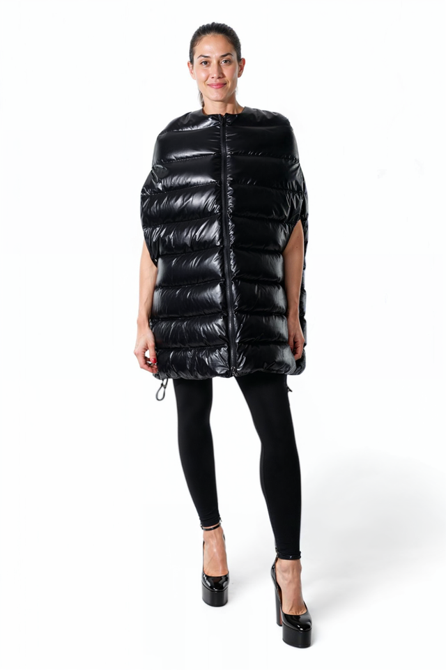 Valentino Quilted Puffer Poncho Coat