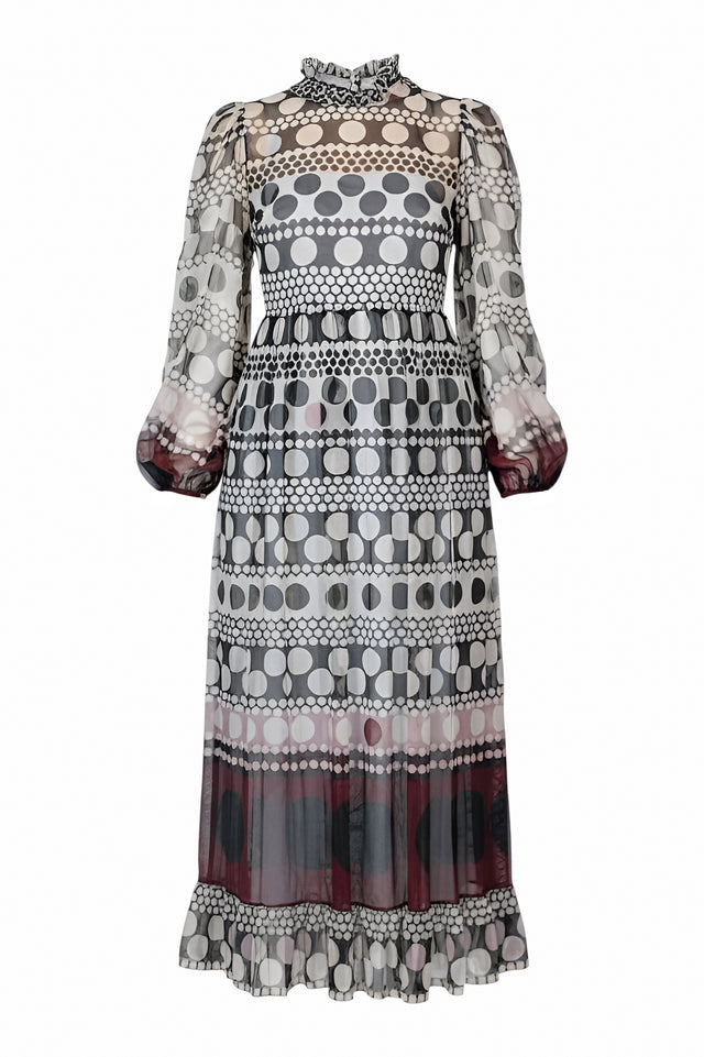 Valentino Sheer Printed Midi Dress