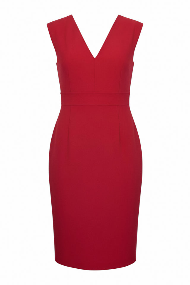 Valentino Red Sleeveless Sheath Dress