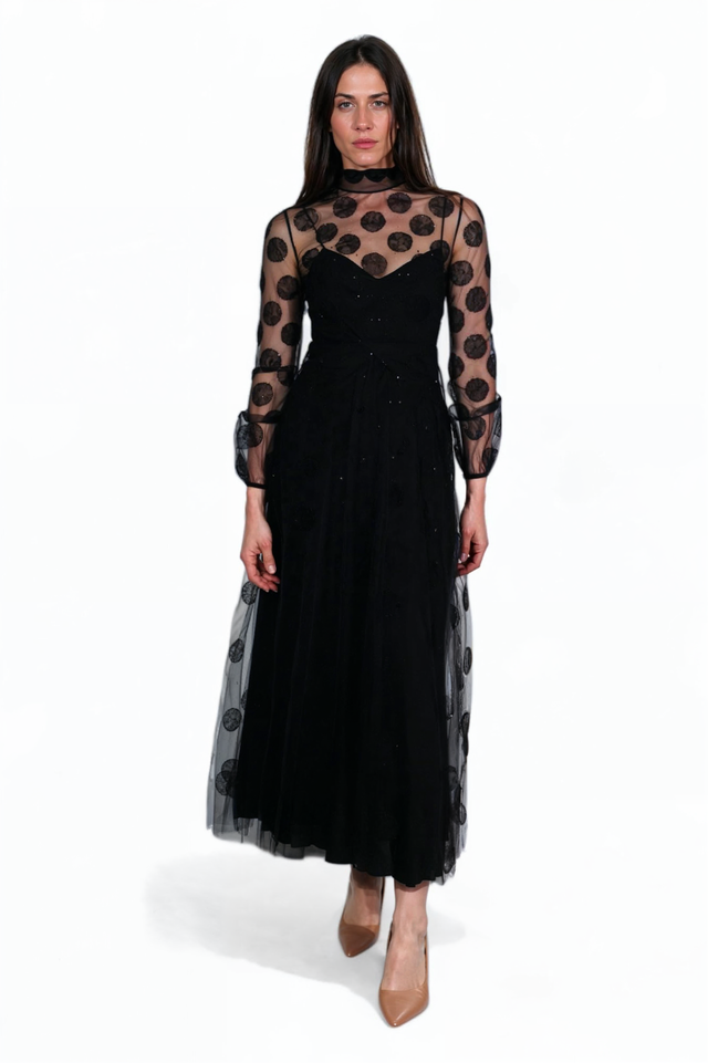 Valentino Sheer Polka Dot Tulle Evening Dress – MSA Haute Couture