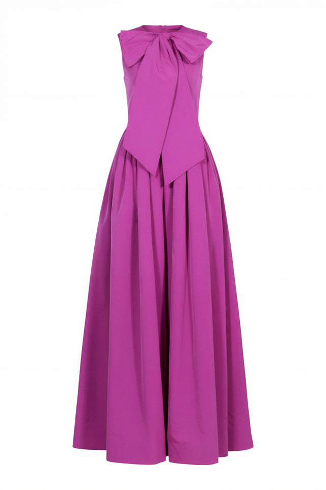 Valentino Fuchsia Bow-Front Maxi Dress