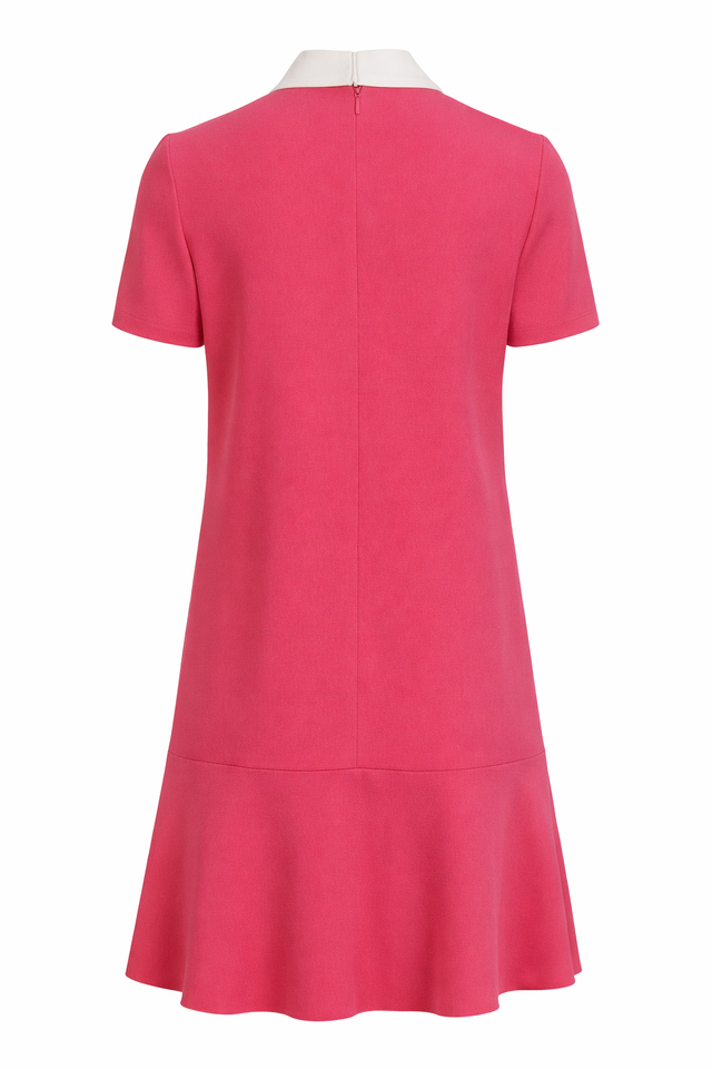 Red Valentino Contrast Collar Bow Mini Dress in Pink