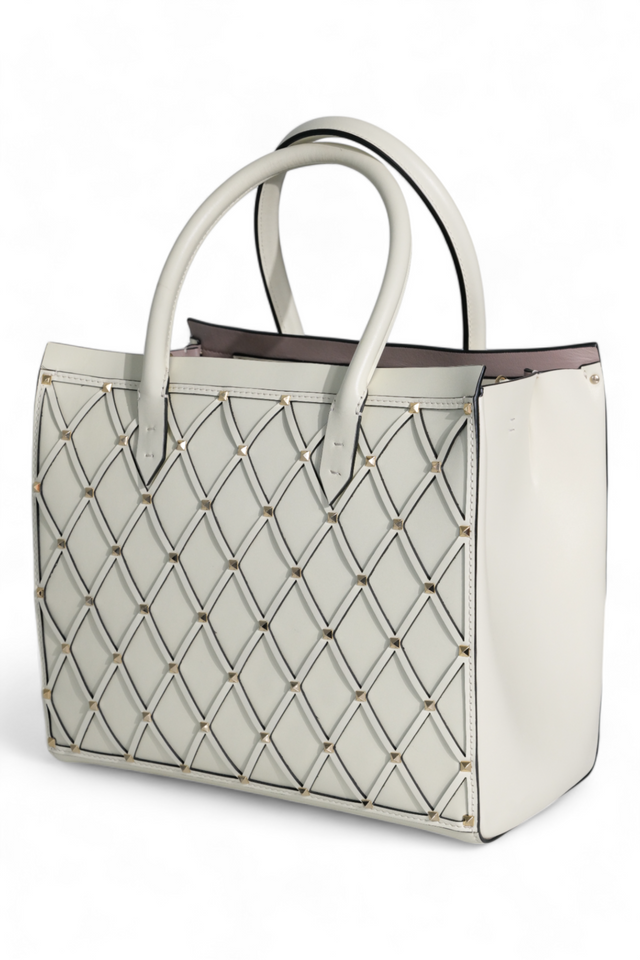 Valentino Garavani Ivory Quilted Tote Bag