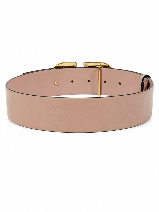 Valentino Garavani VLogo Signature Leather Belt 40mm Blush Tonal Buckle