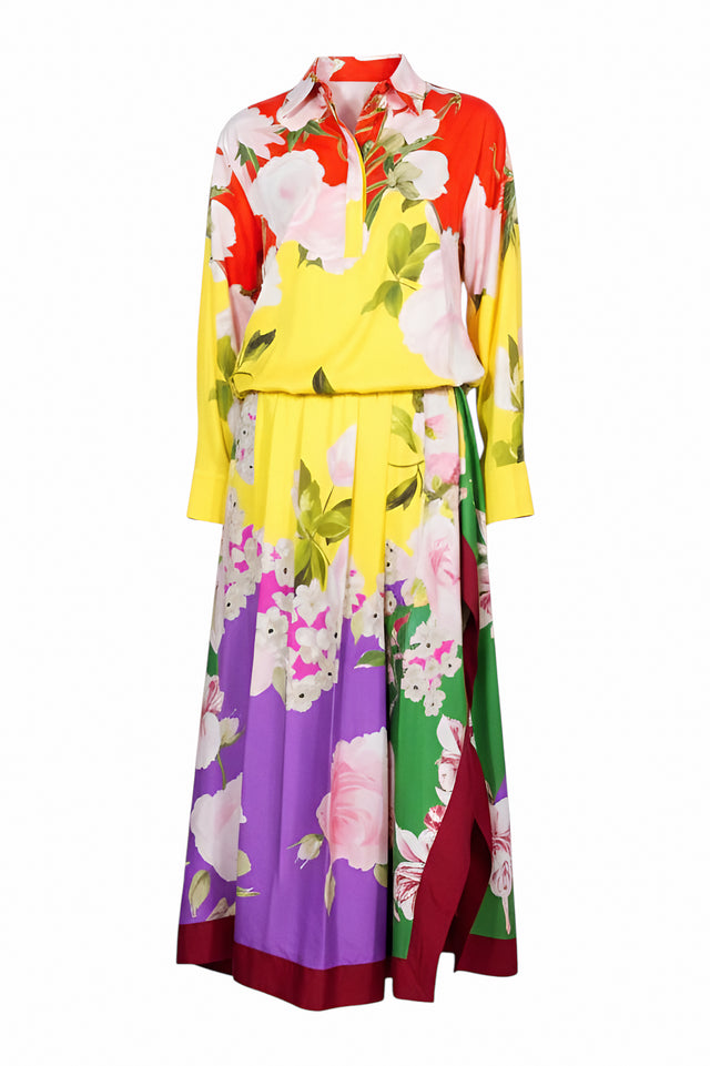 Valentino Multicolor Silk Floral Maxi Dress