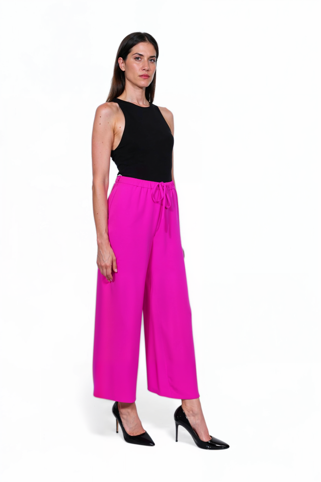 Valentino Fuchsia Wide-Leg Drawstring Pants