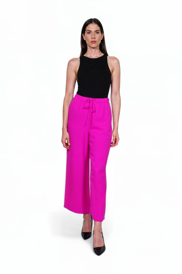 Valentino Fuchsia Wide-Leg Drawstring Pants
