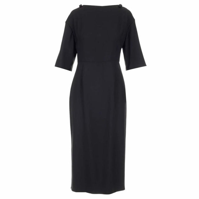 Valentino Shoulder-Bow Crepe Caddy Column Midi Dress