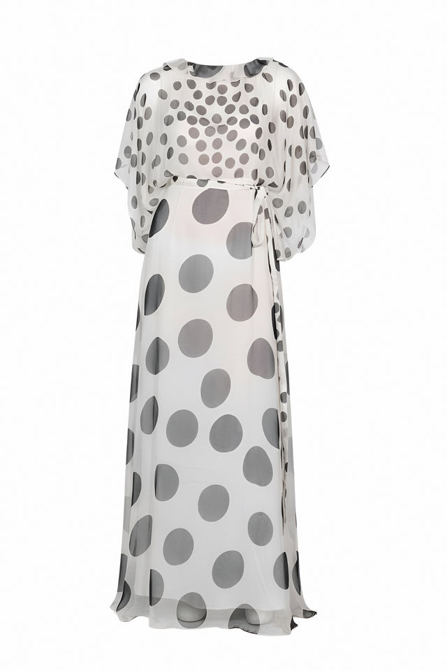 Valentino Sheer Polka Dot Maxi Dress