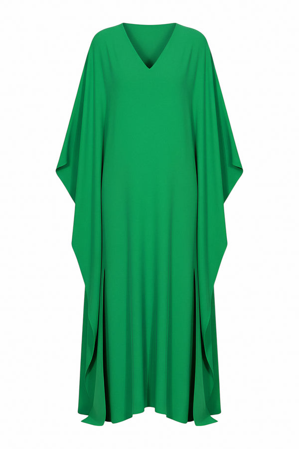 Valentino Emerald Green Draped Kaftan Gown