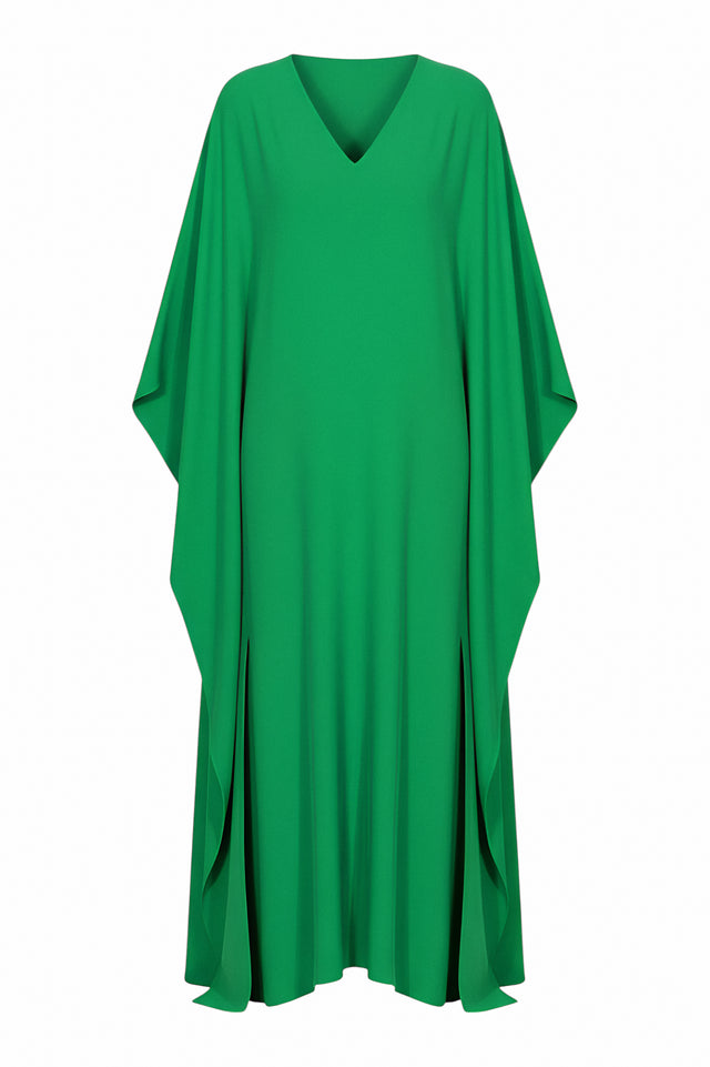 Valentino Emerald Green Draped Kaftan Gown