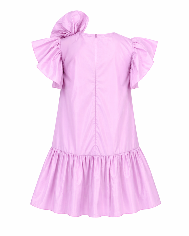 Red Valentino Bow Detail Ruffle Mini Dress in Pink