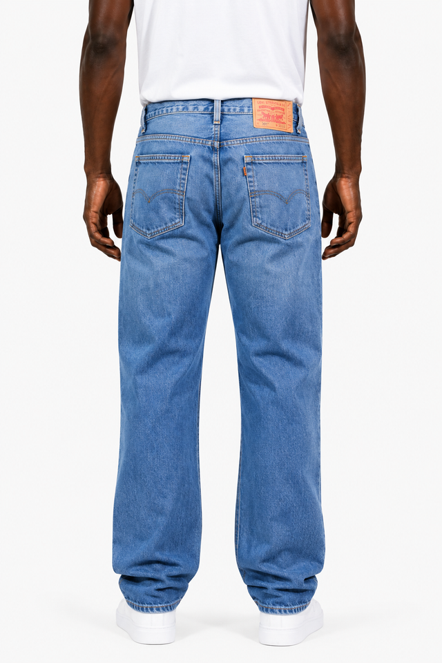 Valentino x Levi’s Straight Leg Jeans in Light Wash Denim