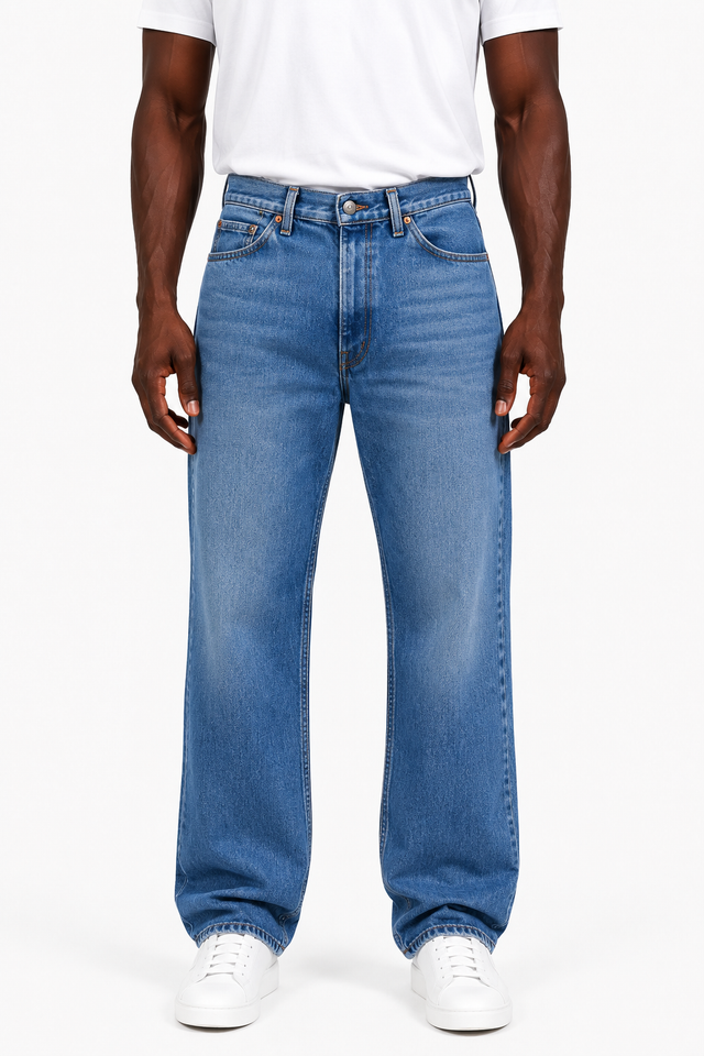 Valentino x Levi’s Straight Leg Jeans in Light Wash Denim