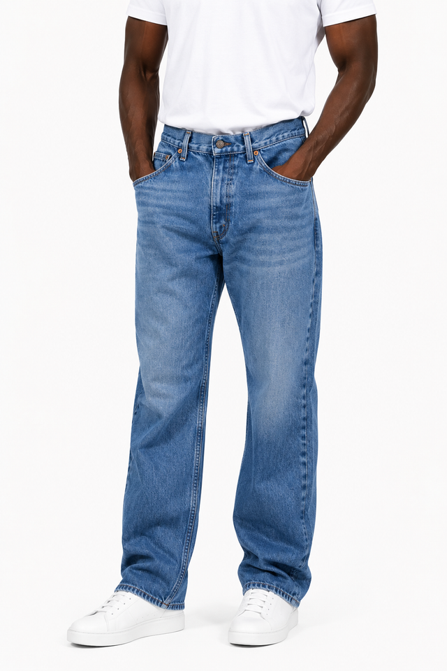 Valentino x Levi’s Straight Leg Jeans in Light Wash Denim
