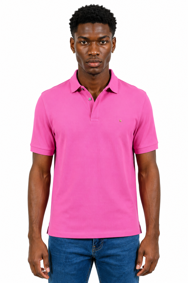 Valentino Cotton Piqué Polo Shirt in Hot Pink