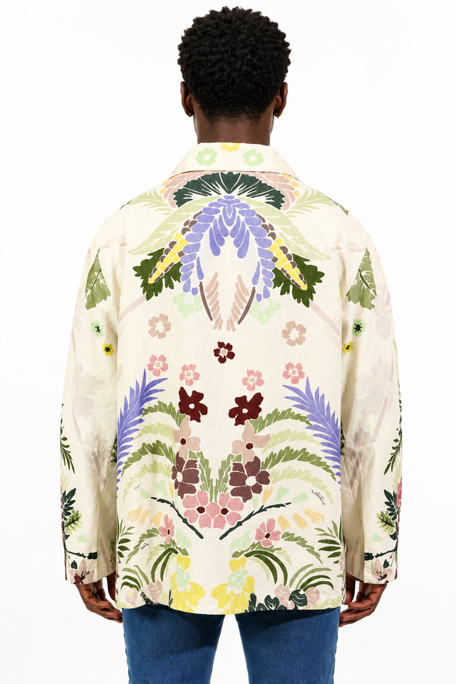 Valentino Tropical Floral Oversized Tunic Shirt