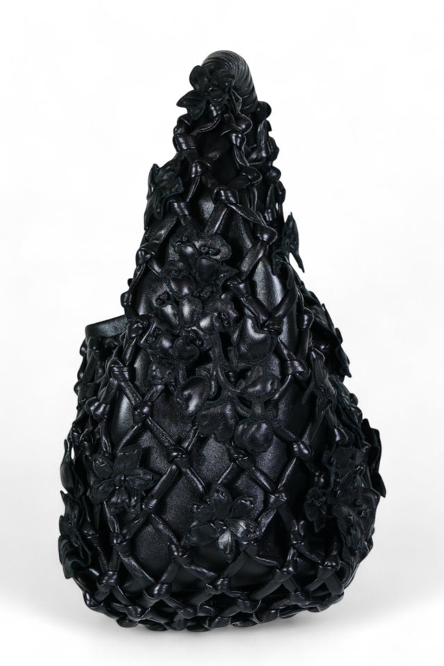 Valentino Garavani  Leather Flower-Embellished Shoulder Bag