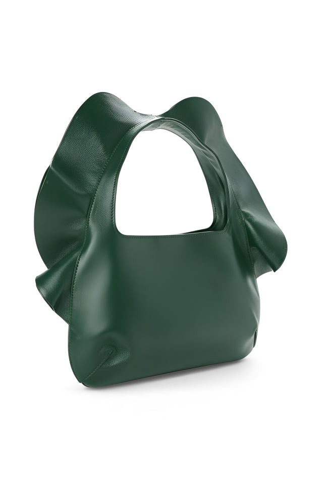 Valentino Garavani Ruffled Leather Hobo Bag