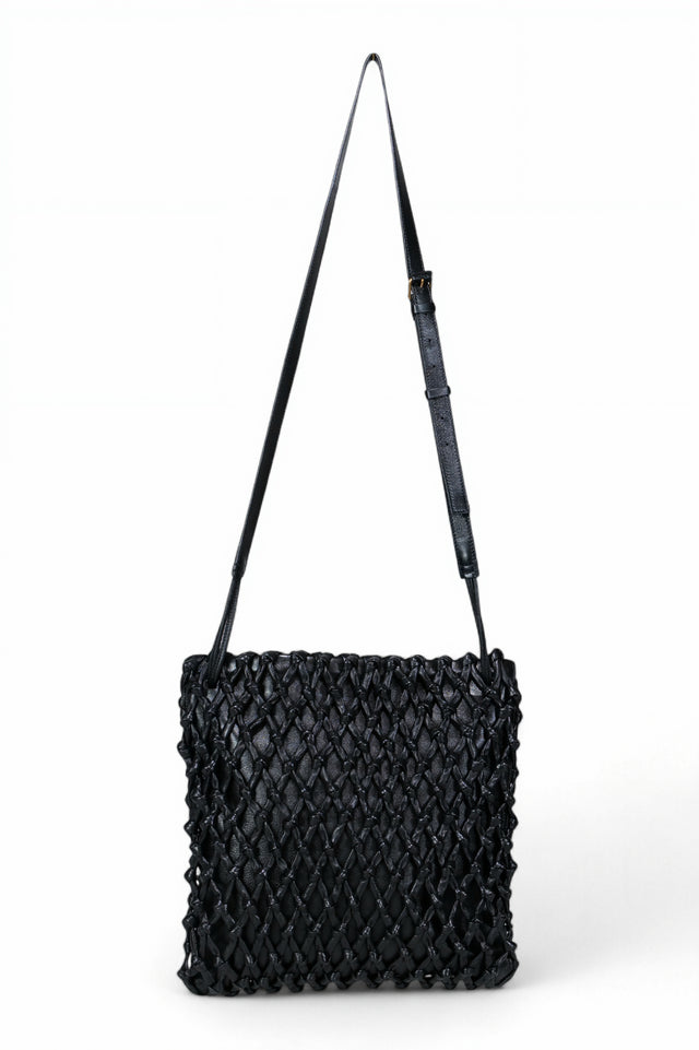 Valentino Garavani Handwoven Leather Floral Shoulder Bag