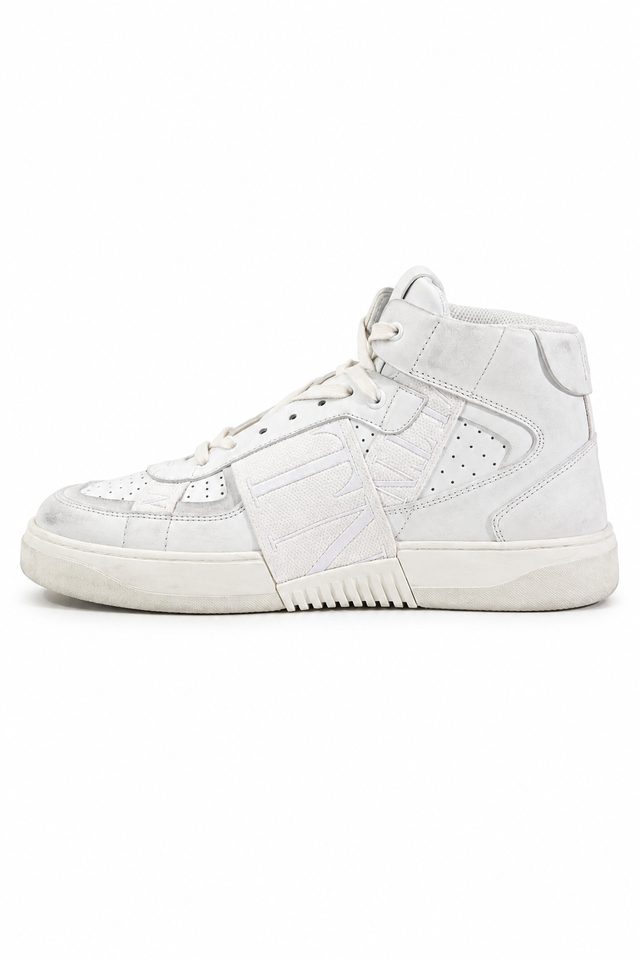 Valentino Garavani One Stud XL High-Top Sneakers in Triple White