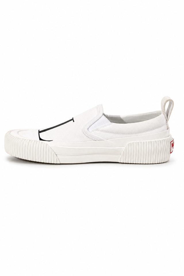 Valentino Garavani VLTN Canvas Slip-On Sneakers – Black & White