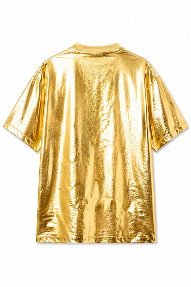Valentino Men’s Metallic Gold Logo Oversized T-Shirt