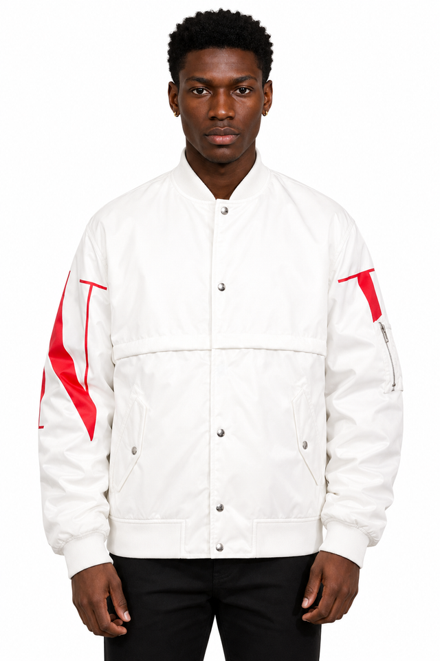Valentino VLTN Sleeve Logo Bomber Jacket