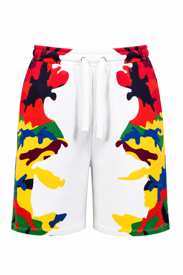 Valentino Multicolor Camouflage Lounge Shorts
