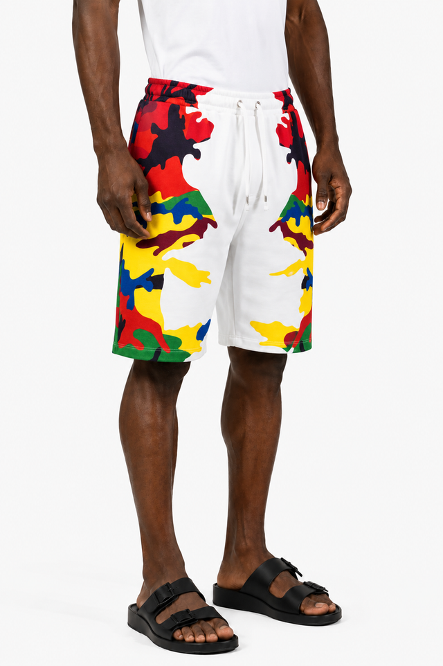 Valentino Multicolor Camouflage Lounge Shorts