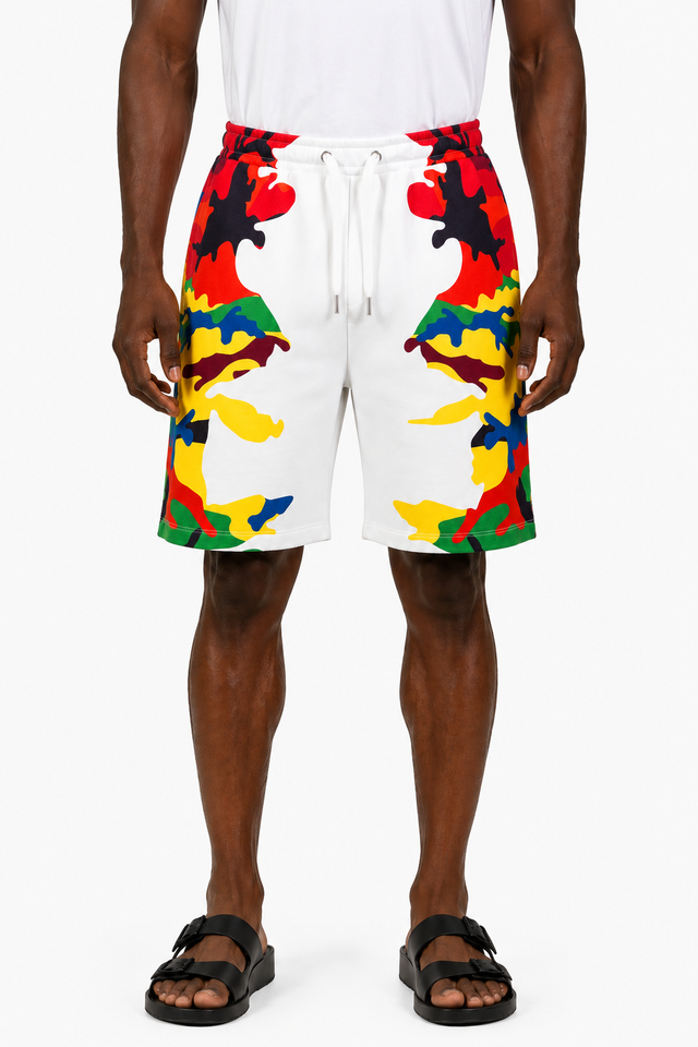 Valentino Multicolor Camouflage Lounge Shorts