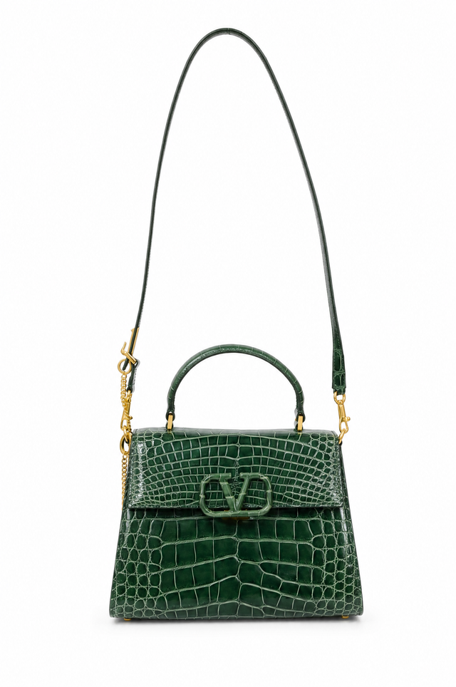 Valentino Garavani VSLING Medium Genuine Crocodile Top Handle Bag
