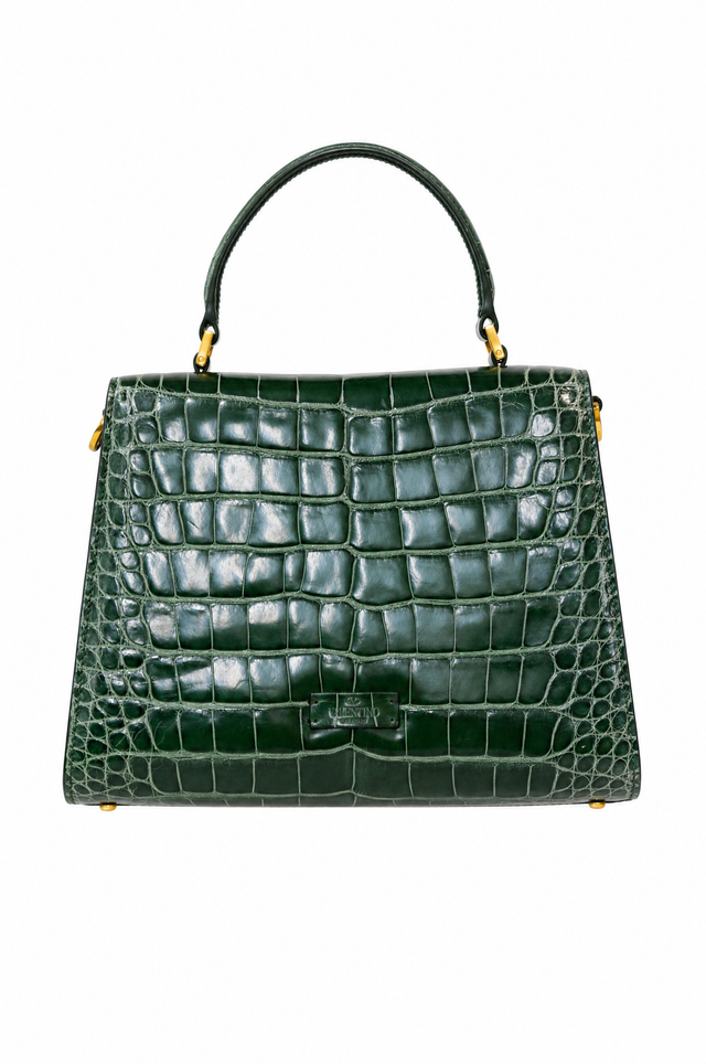 Valentino Garavani VSLING Medium Genuine Crocodile Top Handle Bag