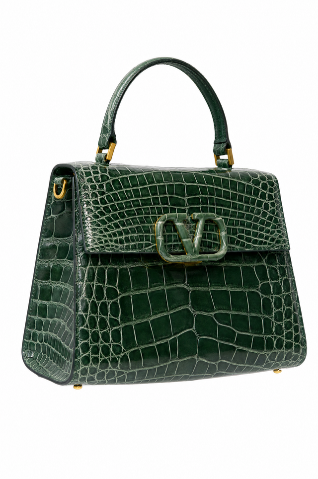 Valentino Garavani VSLING Medium Genuine Crocodile Top Handle Bag