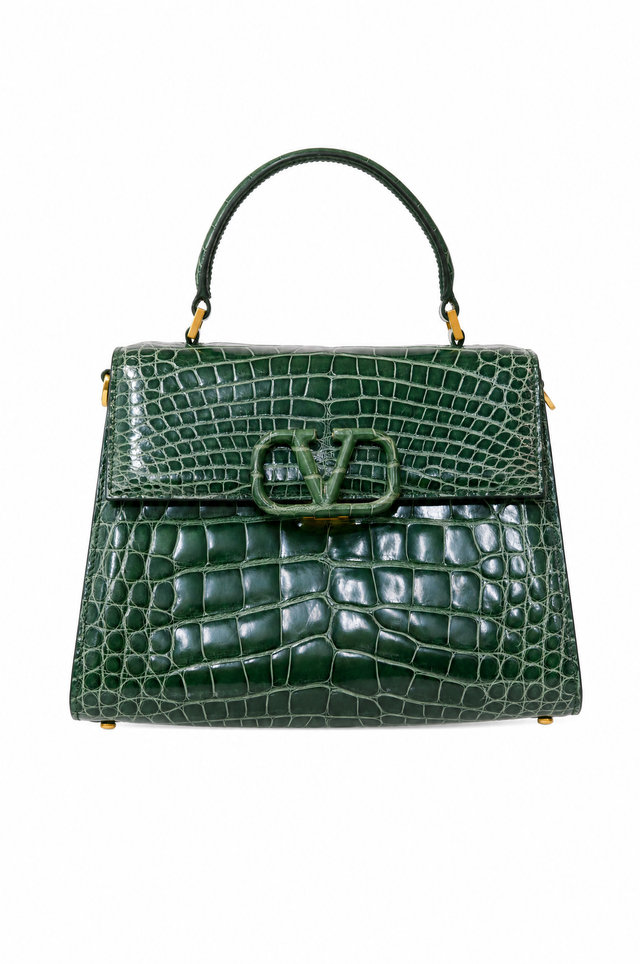 Valentino Garavani VSLING Medium Genuine Crocodile Top Handle Bag