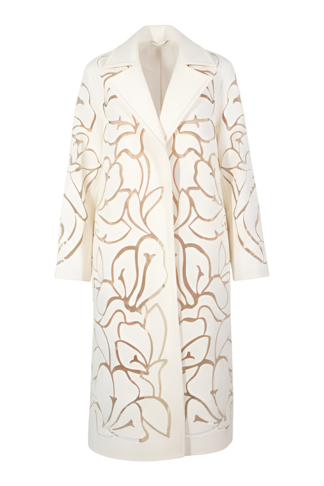 Valentino Laser-Cut Floral Coat