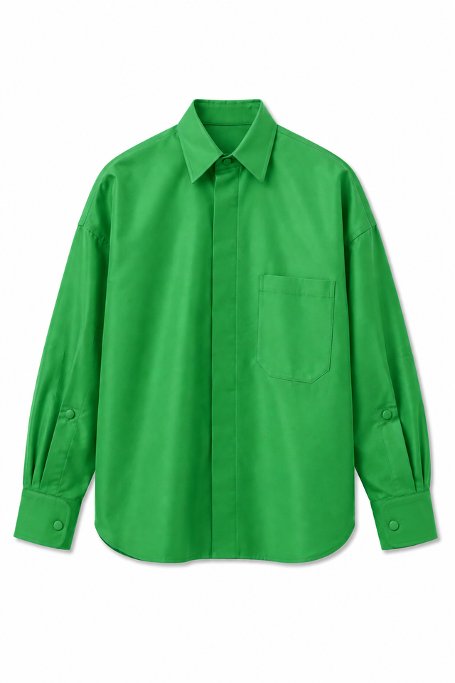 Valentino Oversized Cotton Shirt in Emerald Green