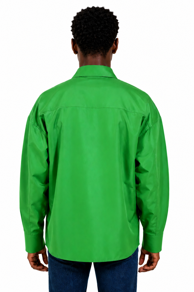 Valentino Oversized Cotton Shirt in Emerald Green