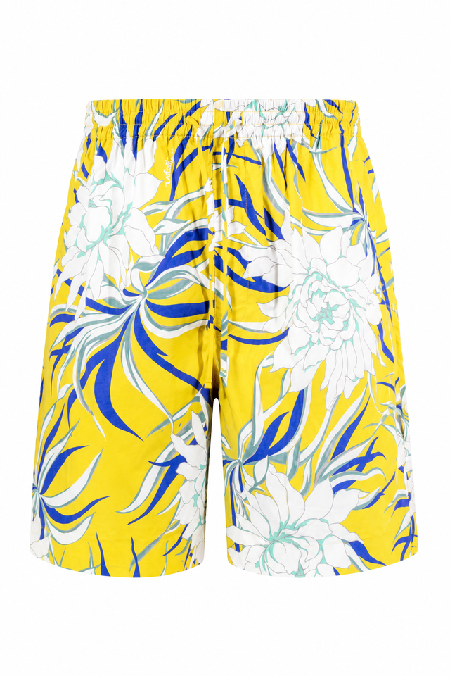 Valentino Floral Print Swim Shorts in Yellow Multi