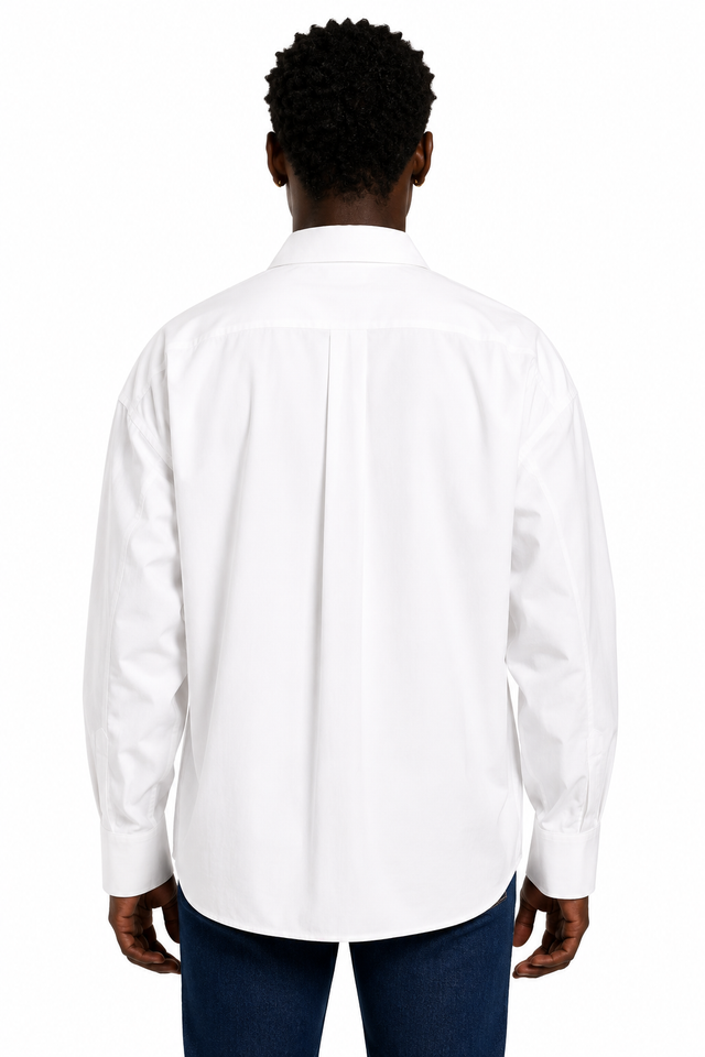 Valentino Oversized Cotton Shirt With Metallic Pocket