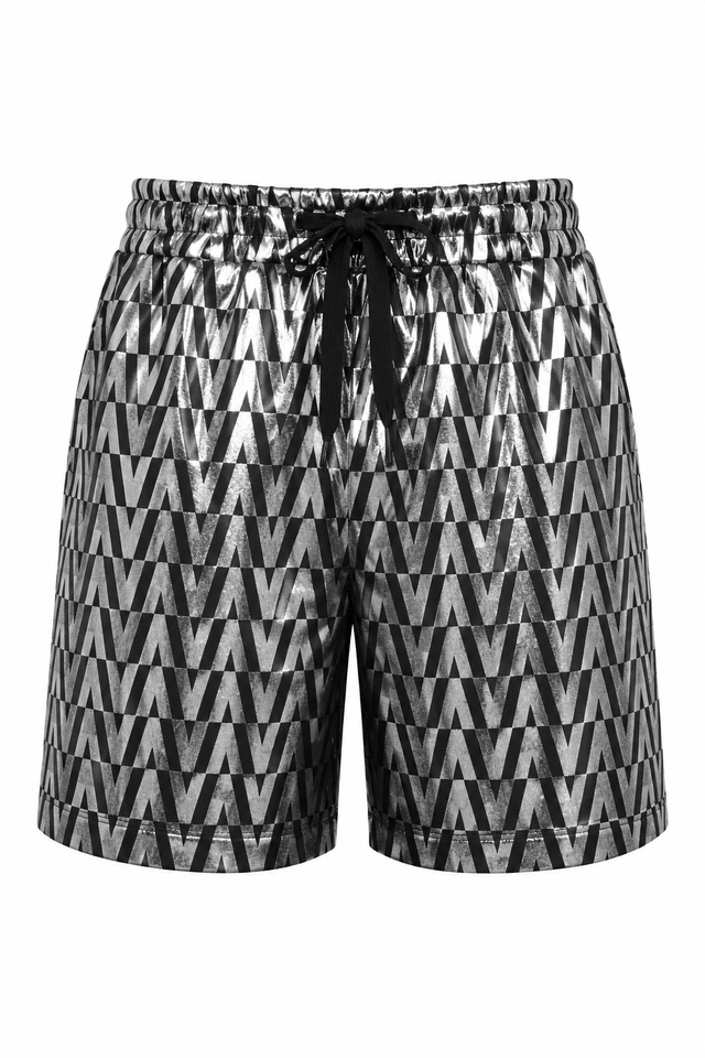 Valentino Metallic V Logo Lounge Shorts